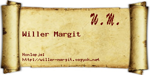 Willer Margit névjegykártya